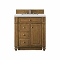 James Martin Vanities Bristol 30in Single Vanity, Saddle Brown w/ 3 CM Ethereal Noctis Quartz Top 157-V30-SBR-3ENC